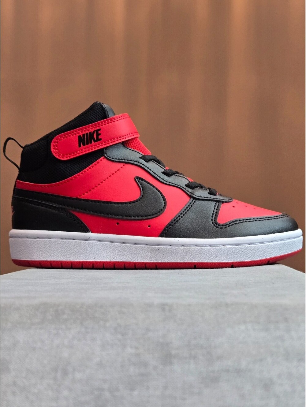 Nike Court Borough Mid 2 - University Red Black White (CD7783-602) Youth Size 2Y